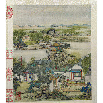陳枚山水樓閣圖
