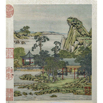 陳枚山水樓閣圖