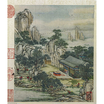 陳枚山水樓閣圖