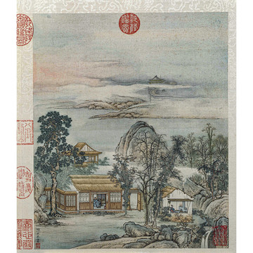 陳枚山水樓閣圖