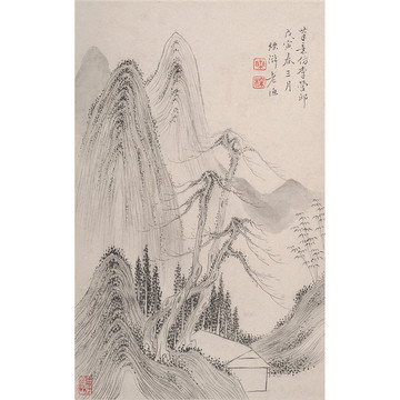 杜湘山水国画