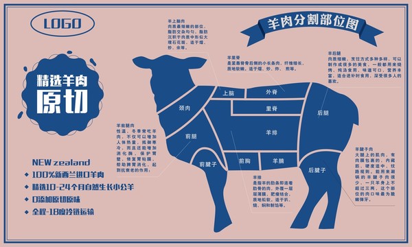 羊肉分割部位图