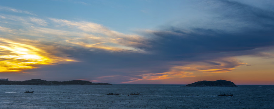 晚霞大海