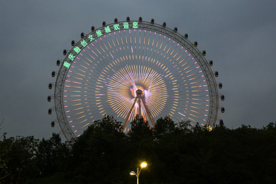 摩天轮夜景观景轮