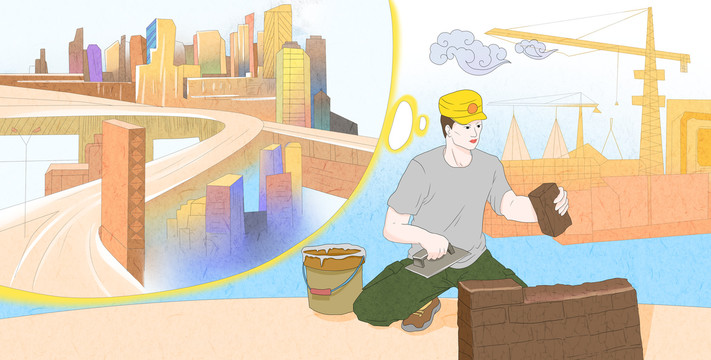 工人建設插畫