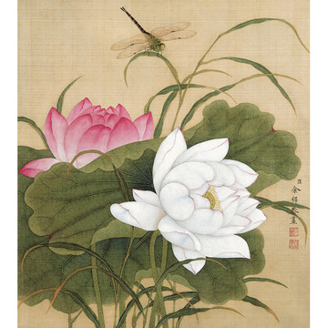 余稚荷花國畫