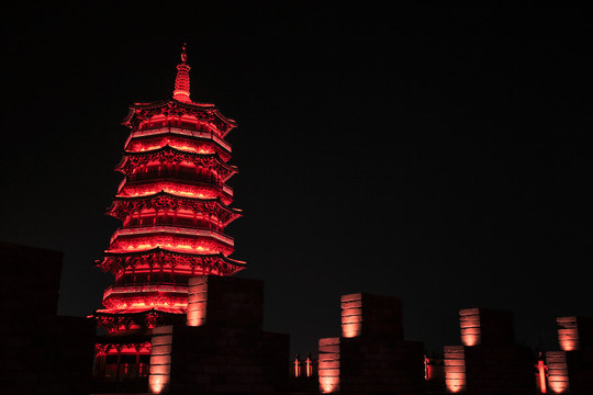 洛阳瀍壑朱樱夜景