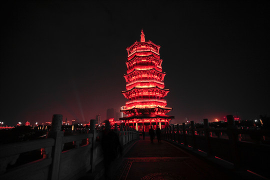 洛阳瀍壑朱樱夜景