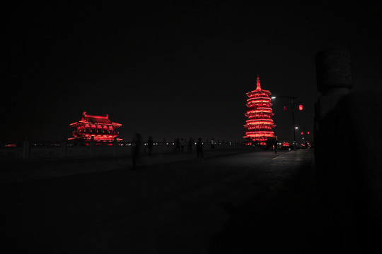 洛阳瀍壑朱樱夜景