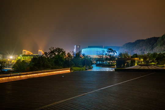 千岛湖水之灵剧院夜景灯光