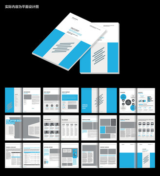 蓝色简洁宣传画册ID设计模板