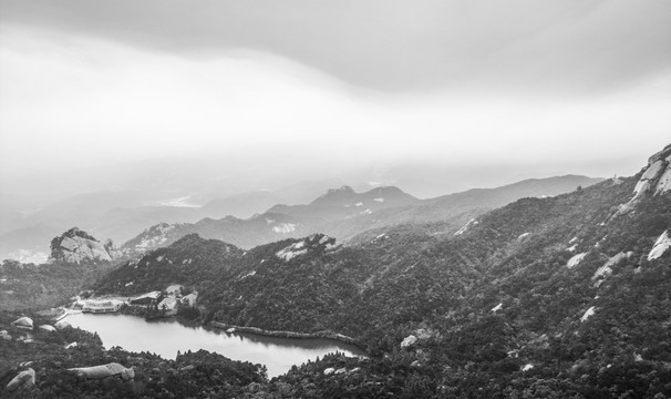 水墨远山群山