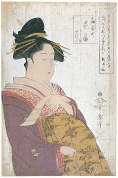 喜多川歌麿室內(nèi)花扇