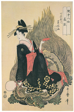 喜多川歌麿艷中八仙盧敖丁子屋內(nèi)美作山