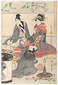 喜多川歌麿拉手茶館的冷場(chǎng)