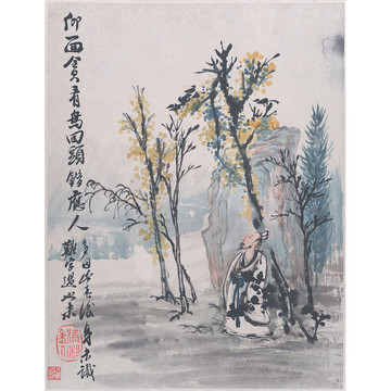 石濤郊野墨色圖