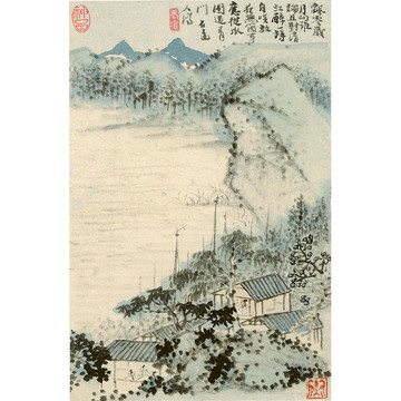 石濤水墨山水國畫