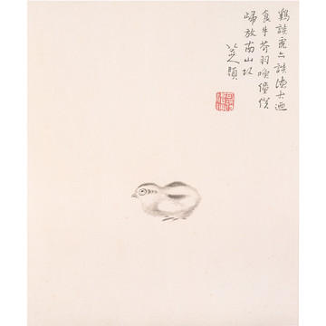 朱耷八大山人小雞圖