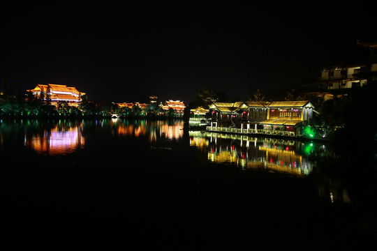 山东枣庄台儿庄夜景