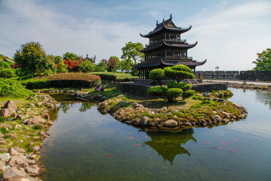 古代岳阳楼建筑模型