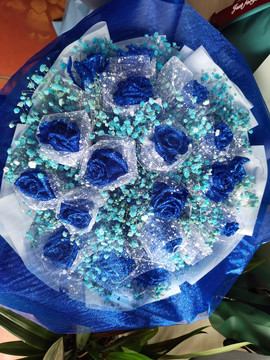 蓝色玫瑰花