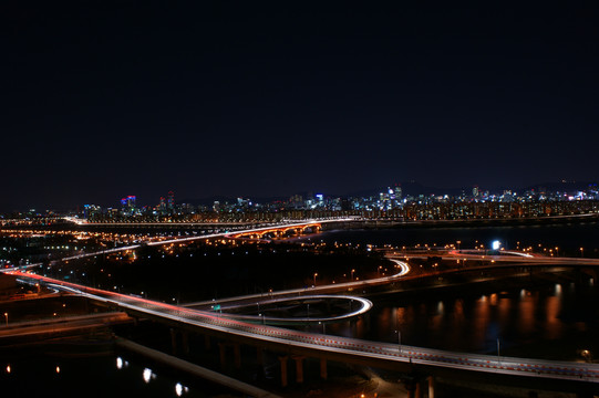 城市夜景5G智慧科技城市设计素