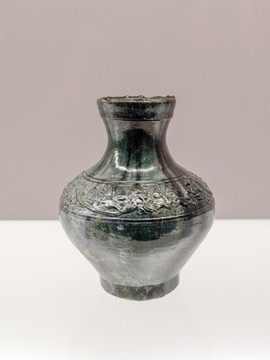 汉代绿釉陶壶