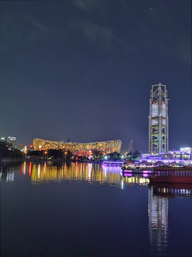 北京鸟巢夜景