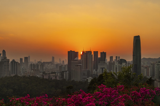 城市日落风景