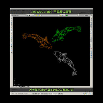 锦鲤CAD矢量图dwg格式