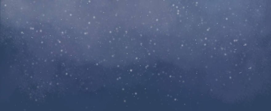 小清新飘雪的夜空风景插画
