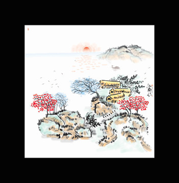 新中式山水墨