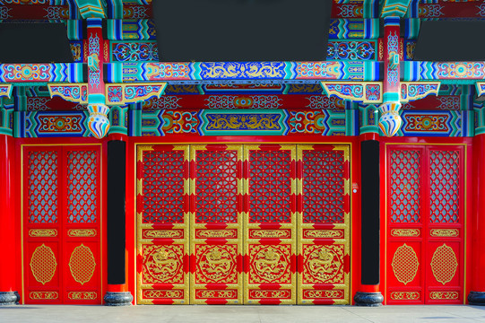 中式大门背景