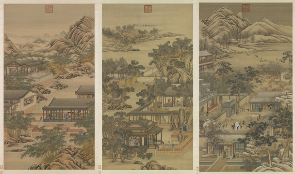 丁觀鵬十月畫像十一月參禪臘月賞雪