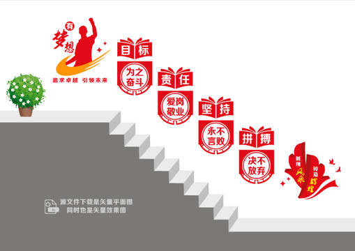 企業(yè)團(tuán)隊樓道墻