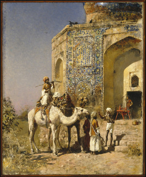 埃德温·洛德·韦克斯骑着骆驼的士兵