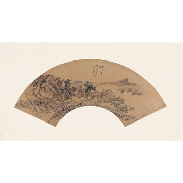 卞文瑜山水圖扇面