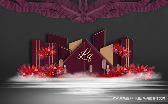 酒紅色婚禮
