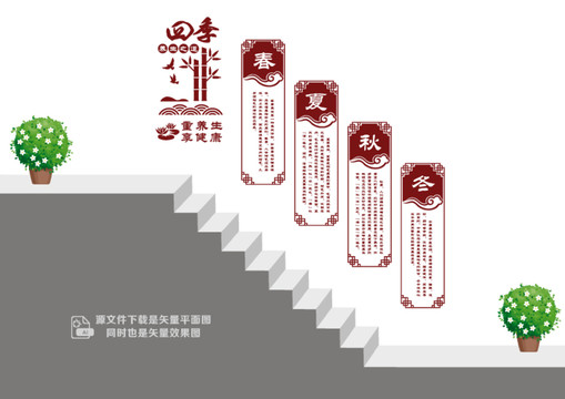 四季養(yǎng)生階梯墻