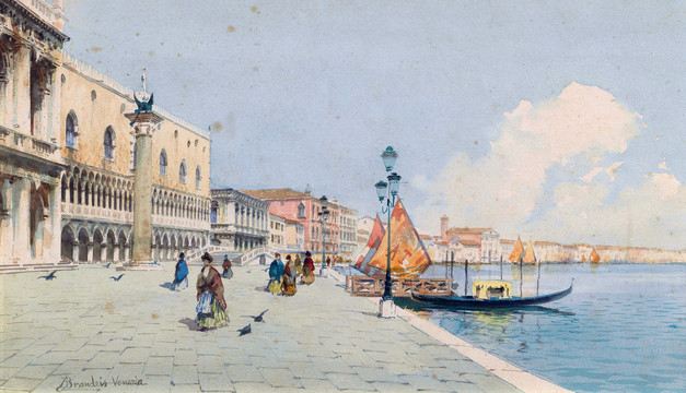安东尼·布兰代斯威尼斯大运河风景油画