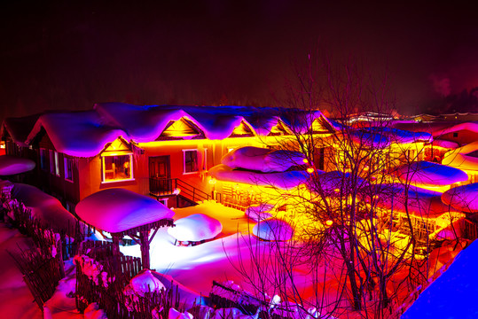 雪乡夜景