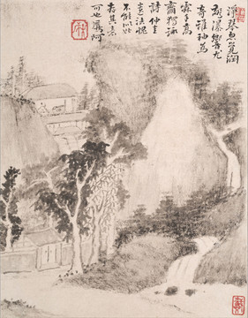 戴本孝立轴山水画