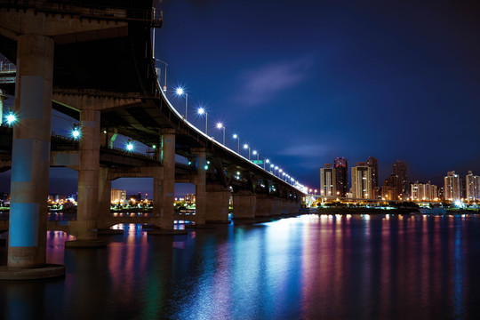 城市夜景5G智慧科技城市设计