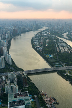 俯瞰广州城市全景