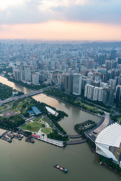 俯瞰广州城市全景