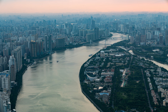 俯瞰广州城市全景