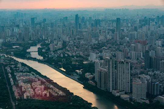 俯瞰广州城市全景