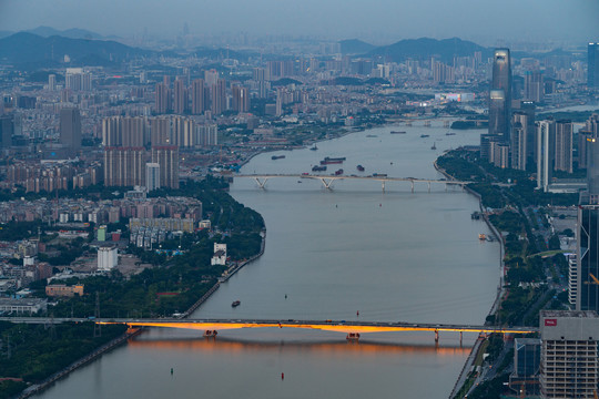 俯瞰广州城市全景