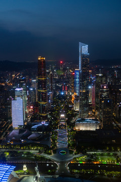 俯瞰广州城市夜景