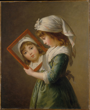 伊丽莎白·勒布朗照镜子的朱莉